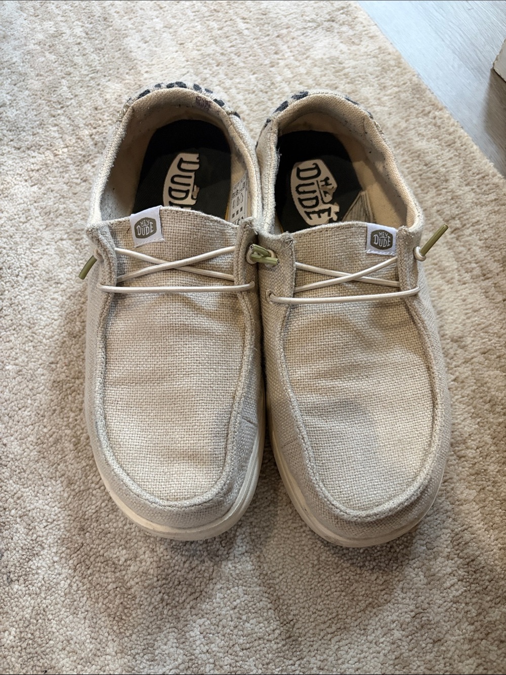 Hey Dude Women’s Slip-On Loafers in Beige Canvas